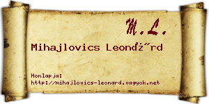 Mihajlovics Leonárd névjegykártya