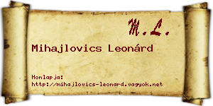 Mihajlovics Leonárd névjegykártya